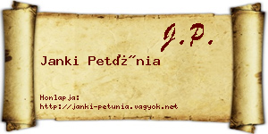 Janki Petúnia névjegykártya